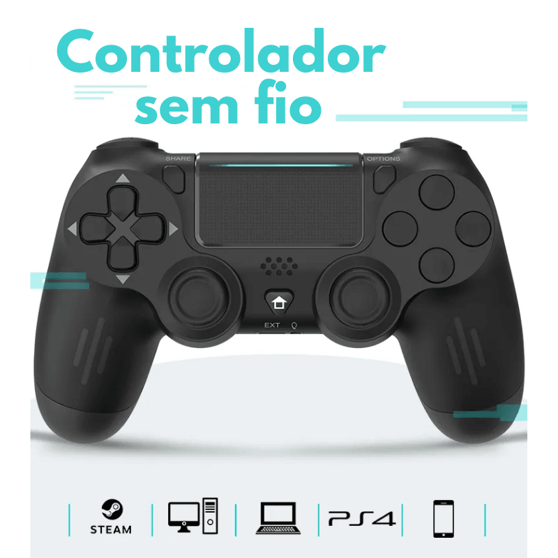 Controle sem fio Bluetooth para PS4 Slim Pro - sensor de movimento de 6 eixos - Zentter