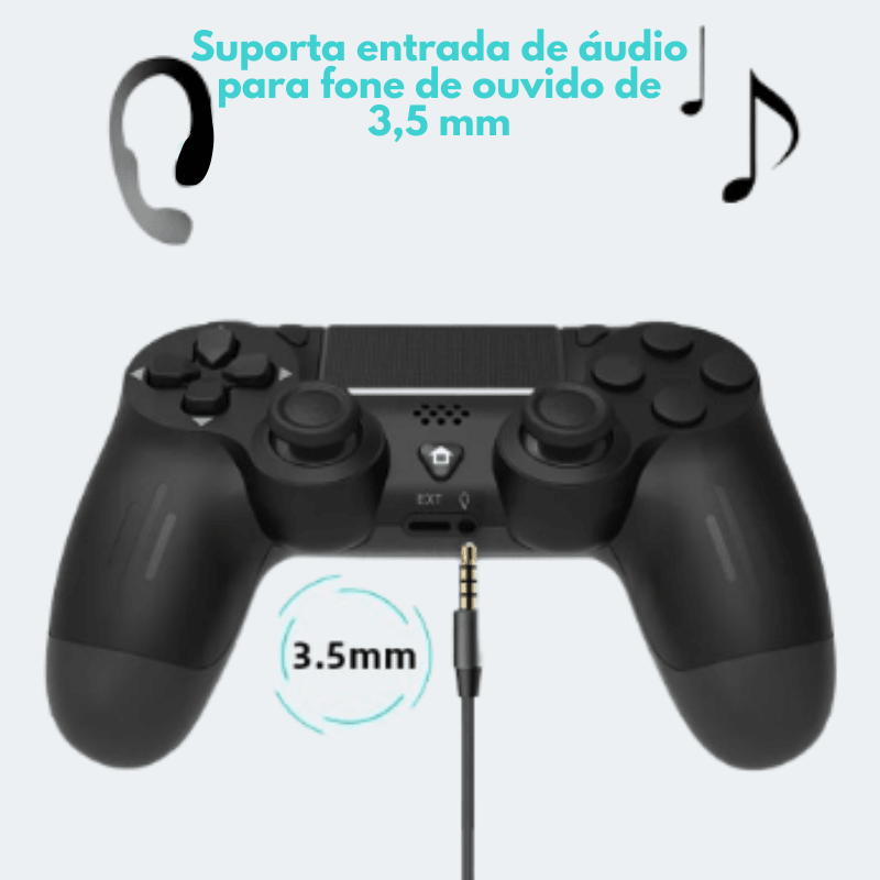 Controle sem fio Bluetooth para PS4 Slim Pro - sensor de movimento de 6 eixos - Zentter