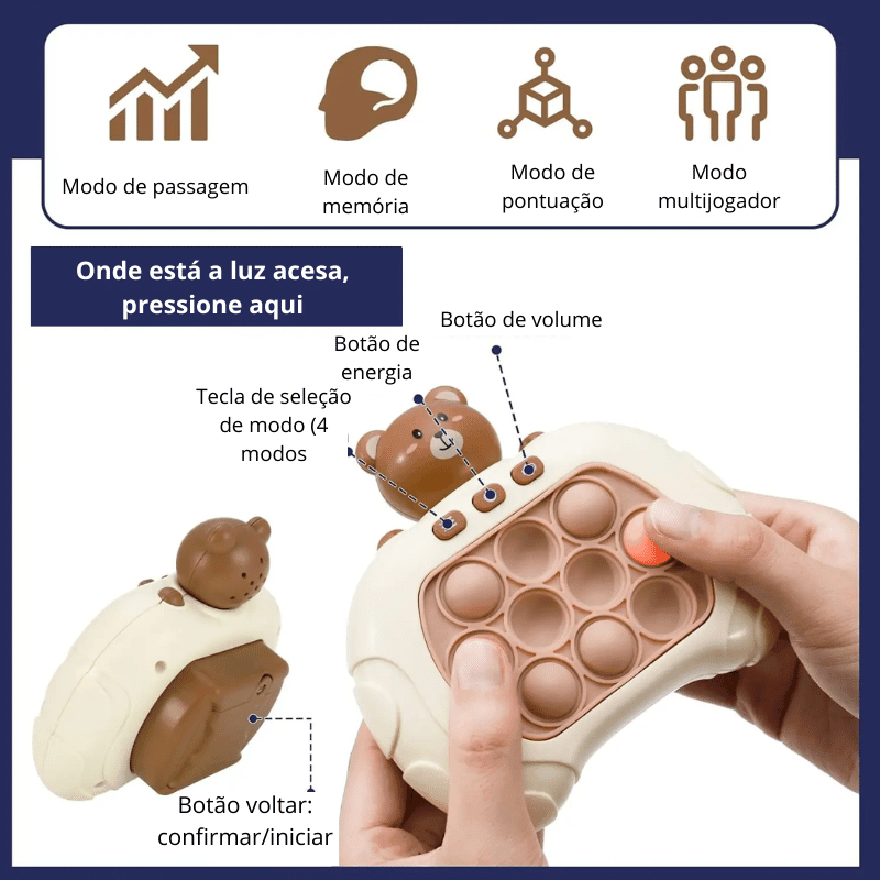 POP IT eletrônico brinquedo sensorial anti estress memorizador para crianças - Zentter