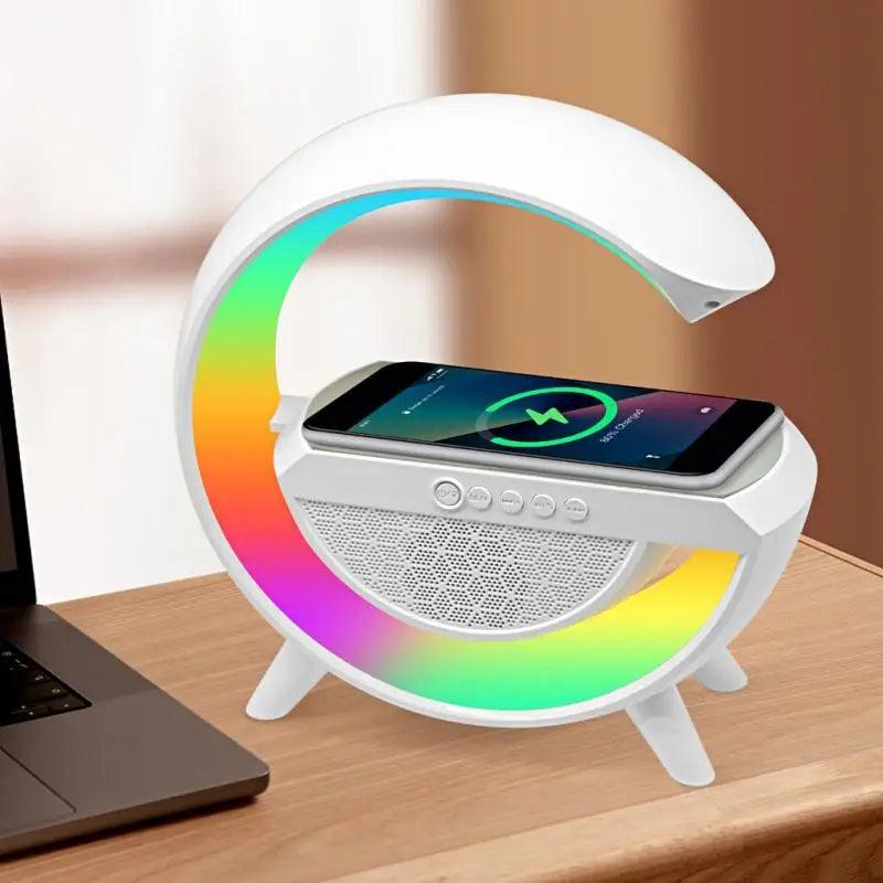 Luminária de Mesa Inteligente G-Speaker: Bluetooth e Carregador Sem Fio - Zentter