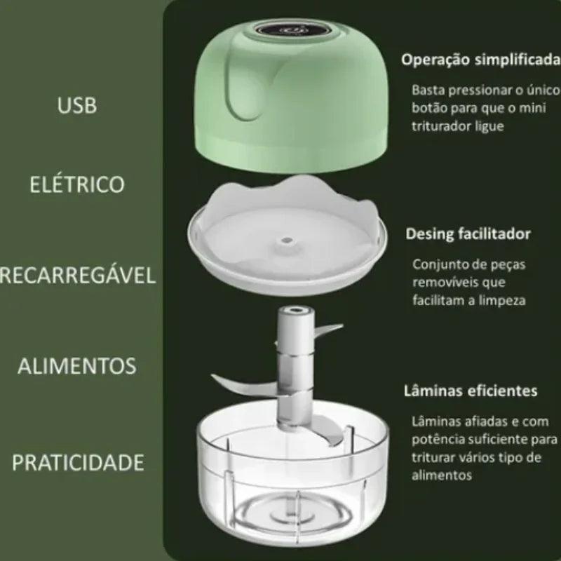 Mini Processador Elétrico Portátil - 250 ML - Zentter