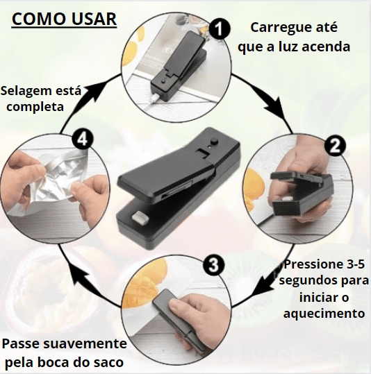 SealPro™️: Selador de Sacos USB para Alimentos Frescos - Zentter