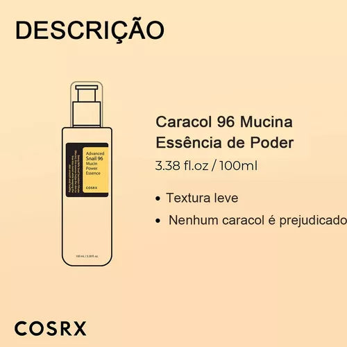 Essência Advanced Snail 96 - Reparação, Hidratação e Cuidados Intensivos com a Pele - 100ml