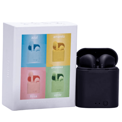 Fone de Ouvido Bluetooth i7 TWS 5.0 - Intra-auricular Esportivo com Microfone e Caixa de Carregamento - Zentter