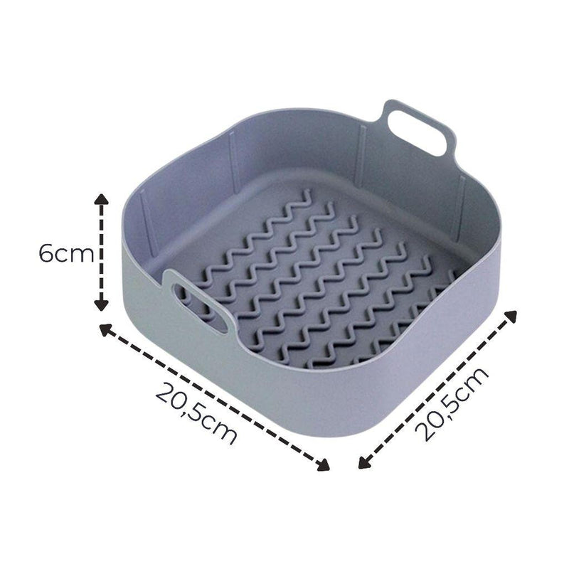 Forma de Silicone Quadrada - Antiaderente Reutilizável Resistente ao Calor para Air Fryer Fritadeira Elétrica Grande - Zentter