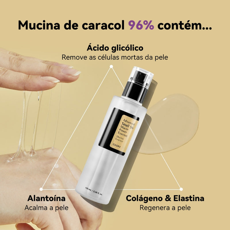 Essência Advanced Snail 96 - Reparação, Hidratação e Cuidados Intensivos com a Pele - 100ml