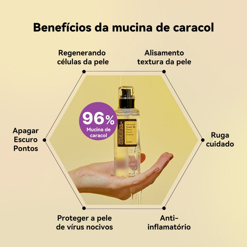 Essência Advanced Snail 96 - Reparação, Hidratação e Cuidados Intensivos com a Pele - 100ml